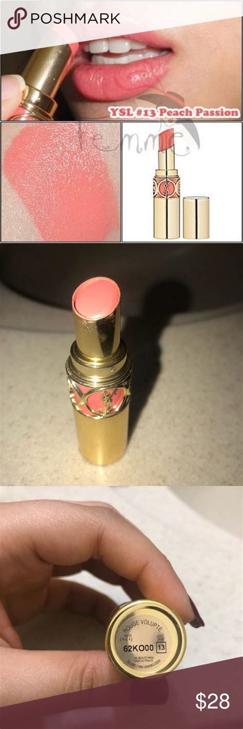 ysl lipstick 13 peach passion ร ว ว|YSL Peach Passion (13) Rouge Volupte Review & Swatches.